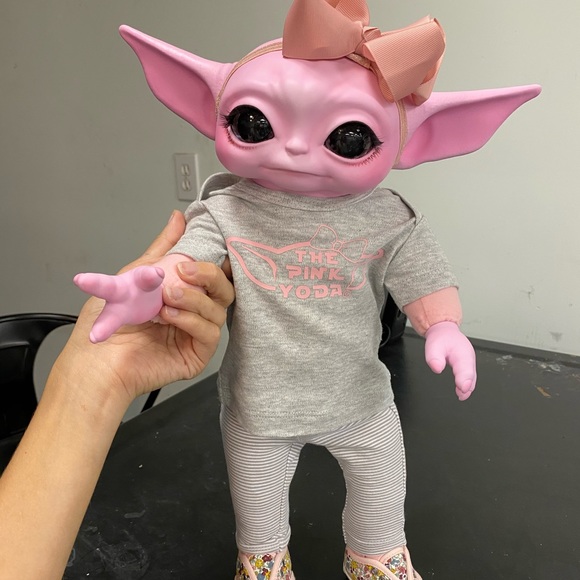 Made to order OOAK Pink Yoda. - Picture 2 of 5